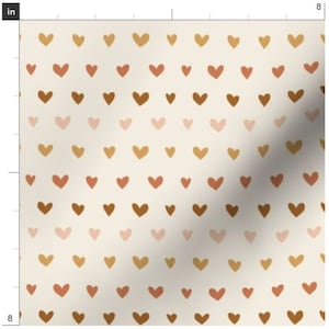 Neutral Ombre Hearts Valentine Fabric By The Yard | Earth Tone Hearts | Hearts | Valentine&#39;s Day Fabric | Made To Order Fabric