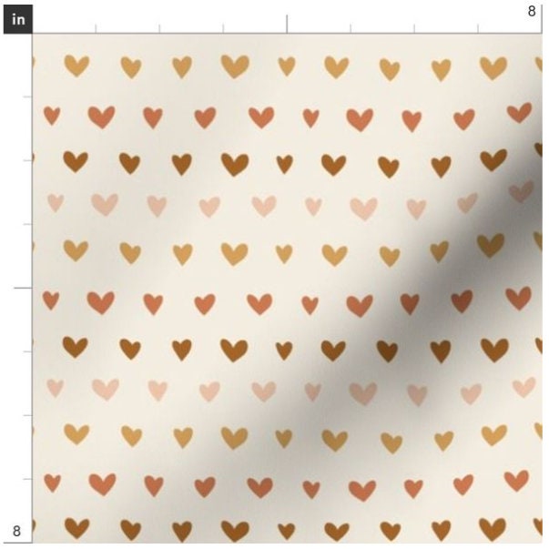 Neutral Ombre Hearts Valentine Fabric by the Yard Earth Tone - Etsy