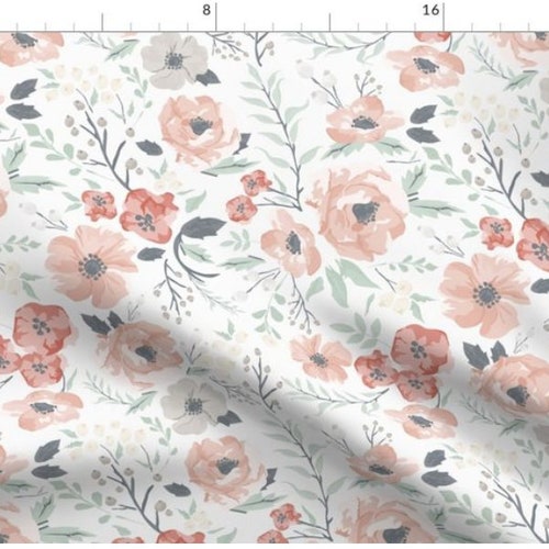 Soft Meadow Floral Fabric by the Yard Floral Fabric Etsy