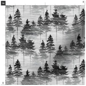 Forest Mist Fabric By The Yard | Pine Tree Fabric | Woodland Fabric | Outdoor Evergreen Fabric | Made To Order Fabric | Organic