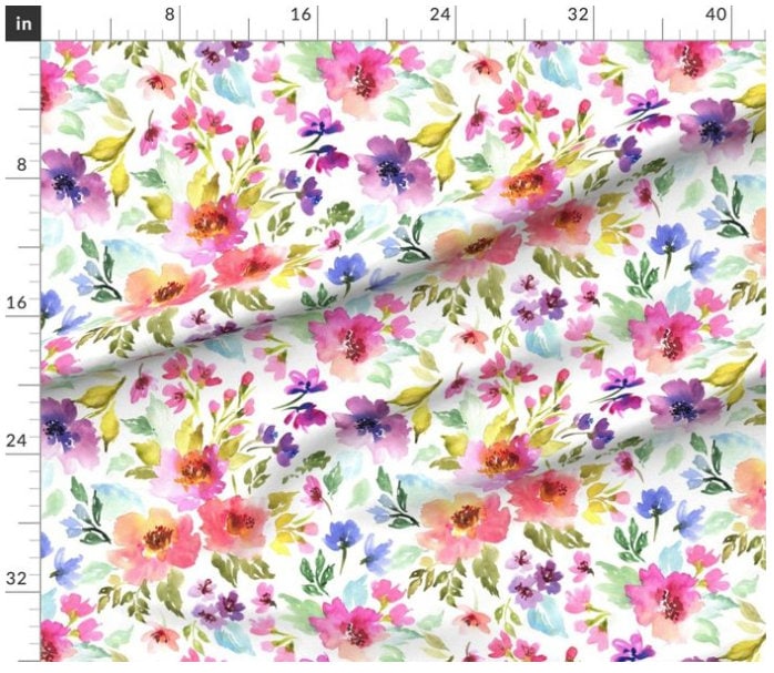 カラフルな花模様の生地 楽天市場】カラフルポップな小さな花畑 Eマルチ系 10cm単位 切り売り