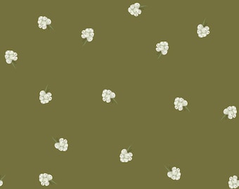Mistletoe Berries on Green | Christmas Fabric By The Yard | Winter Berries | Christmas | Holiday Fabric | Made To Order Fabric