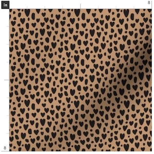Leopard Hearts Valentine Fabric By The Yard | Valentine Leopard Print | Animal Print | Valentine&#39;s Day Fabric | Made To Order Fabric