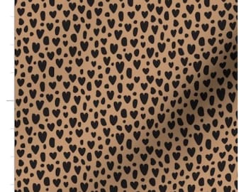 Leopard Hearts Valentine Fabric By The Yard | Valentine Leopard Print | Animal Print | Valentine's Day Fabric | Made To Order Fabric