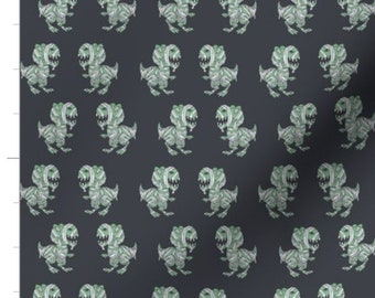 Small Mummy TRex | Halloween Fabric By The Yard | T-Rex Halloween | Dinosaur Halloween | Tyrannosaurus Rex | Made To Order | Organic