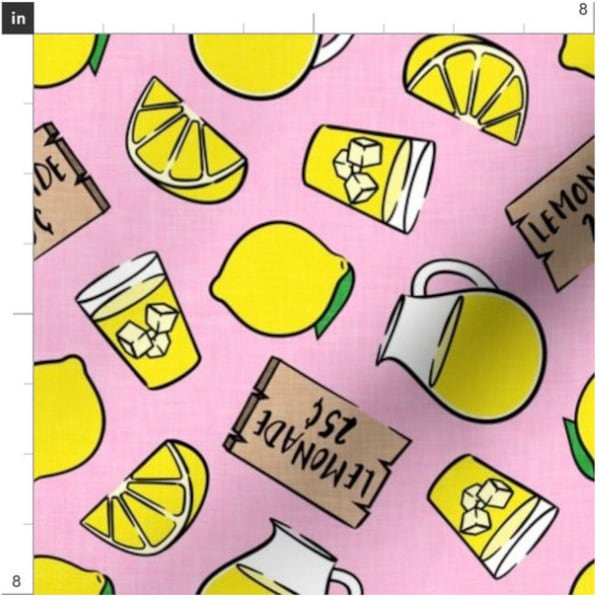 Strawberry Lemonade Fabric Etsy