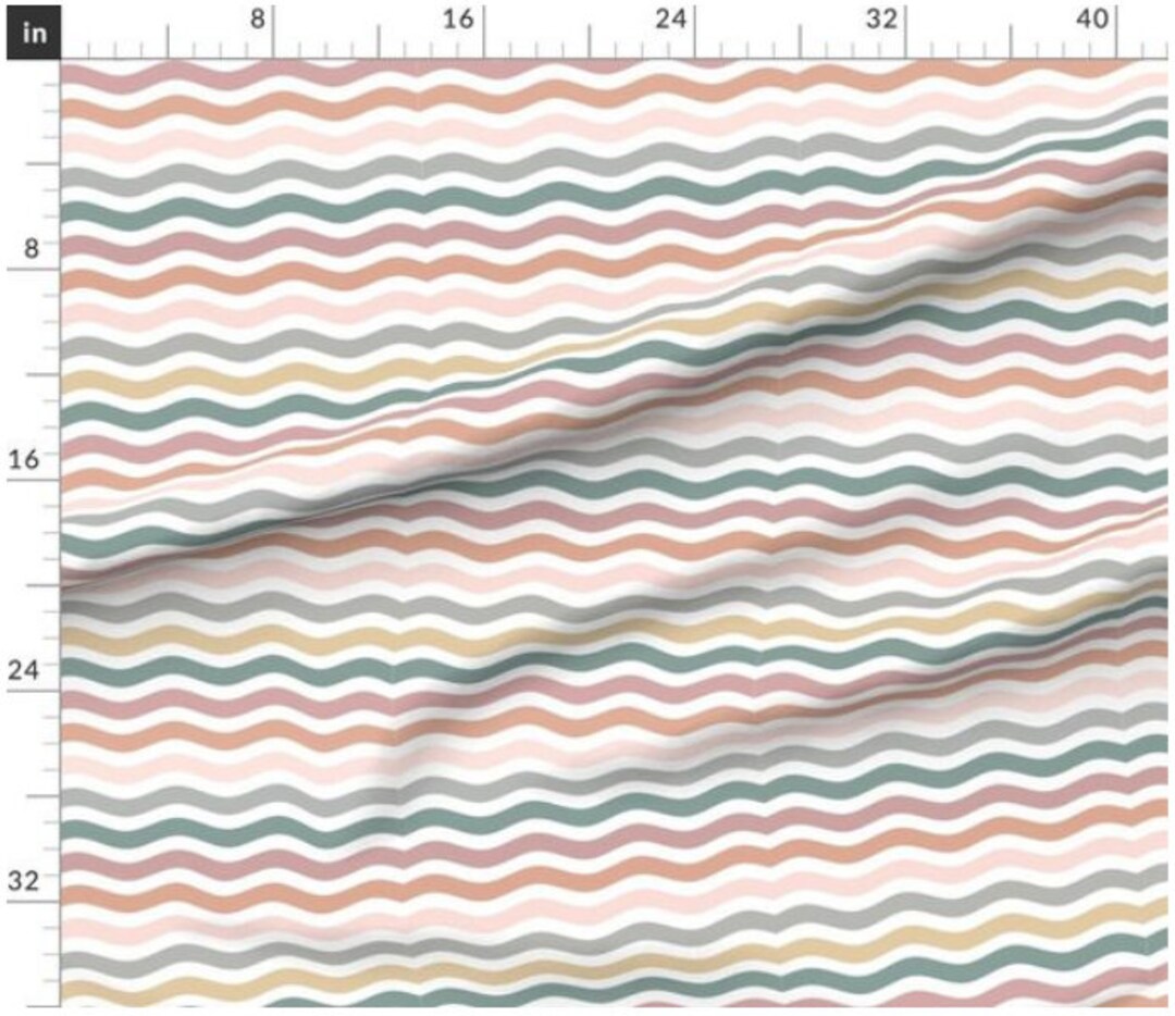 Boho Ripple Wave Boho Ripple Fabric by the Yard | Muted Earth Tones | Waves Fabric ...