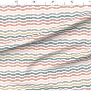 Boho Ripple Fabric By The Yard | Muted Earth Tones | Waves Fabric | Nursery Fabric | Made To Order Fabric | Organic