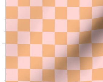 Pink and Orange Checkerboard Fabric By The Yard | Fabric Basics | Coordinates