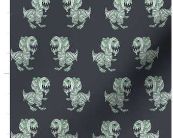 Mummy TRex | Halloween Fabric By The Yard | T-Rex Halloween | Dinosaur Halloween | Tyrannosaurus Rex | Made To Order | Organic