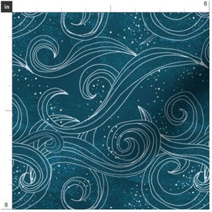 Wild Waves Fabric By The Yard | Wave Fabric | Ocean Fabric | Under the Sea | Hang Loose | Made To Order Fabric