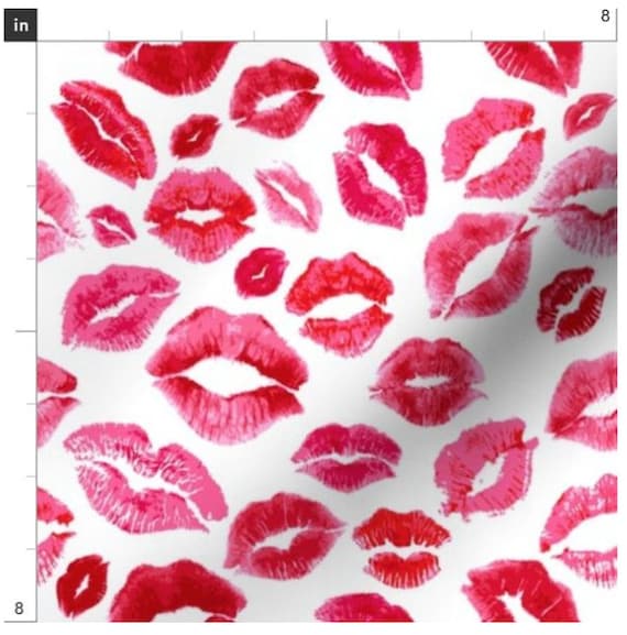 Love Lips in Red Valentine Fabric by the Yard | Valentine