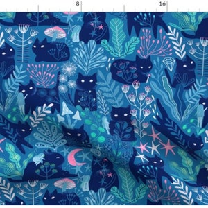 Meowgical Friends Fabric By The Yard | Cat Fabric | Kitten Lover | Magic Cats | Kitten Fabric | Kitty | Made To Order Fabric By The Yard