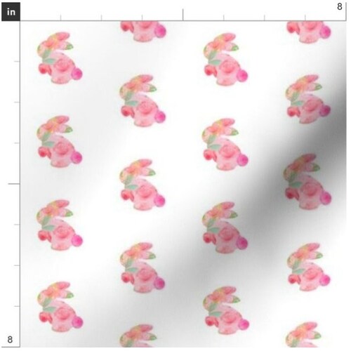 Line Art Bunnies Fabric by the Yard Easter Bunnies Bunny Etsy