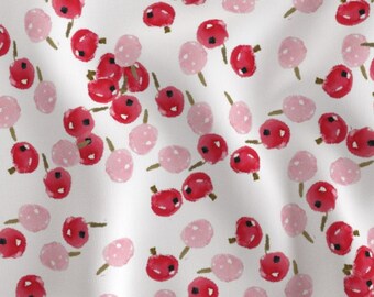 Winter Berries Watercolor Christmas Fabric By The Yard | Traditional Christmas Fabric | Holiday Berries | Print To Order