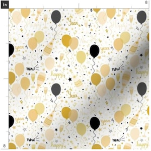 Champagne And Balloons Happy New Year Fabric By The Yard | New Years Eve | January Fabric | Winter | Happy New Year | Made To Order