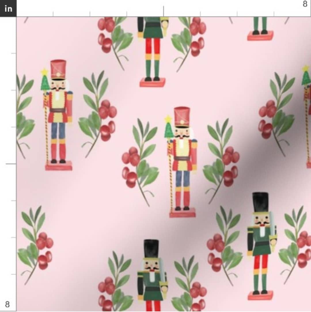 Nutcrackers on Pink Nutcracker Fabric Christmas Nutcracker Etsy