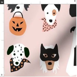 Halloween Puppies Fabric By The Yard | Halloween Dogs | Dogs In Costumes | Custom Fabric
