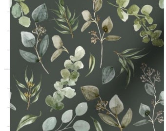 Earth Tone Eucalyptus Fabric By The Yard | Australian Plants | Floral Fabric | Leaves | Plant Fabric | Greenery | Custom | Made To Order