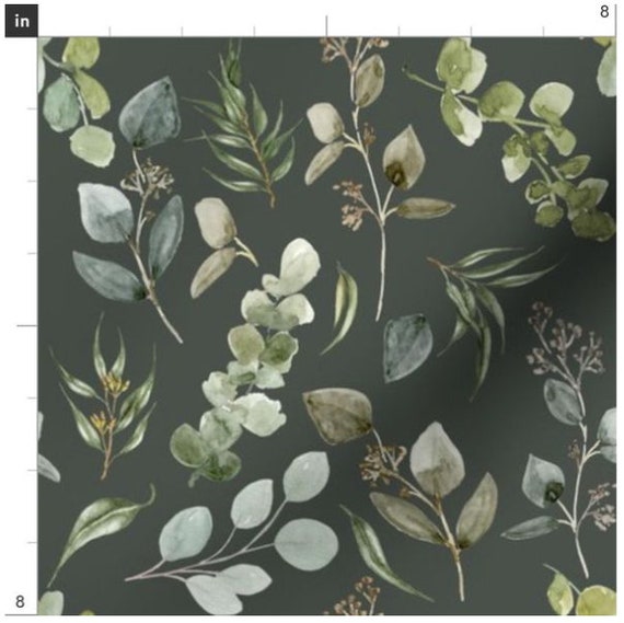 Earth Tone Eucalyptus Fabric By The Yard | Australian Plants | Floral Fabric | Leaves | Plant Fabric | Greenery | Custom | Made To Order