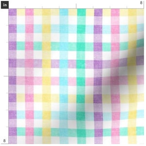 Pastel Easter Plaid Fabric By The Yard | Easter | Pink Plaid | Yellow Plaid | Purple Plaid | Pastel | Spring | Made To Order