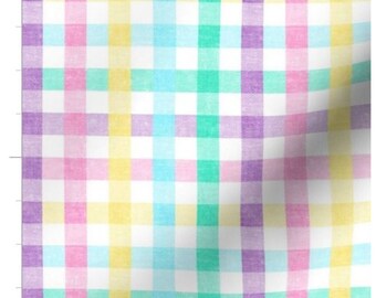 Pastel Easter Plaid Fabric By The Yard | Easter | Pink Plaid | Yellow Plaid | Purple Plaid | Pastel | Spring | Made To Order