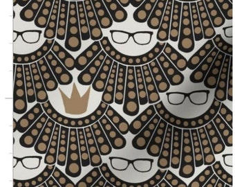 RBG Fabric | Dissent Deco | I Dissent | RBG&#39;s Dissent Collar | Ruth Bader Ginsburg Fabric | Made To Order Fabric By The Yard | Organic