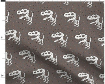 Skeleton TRex Fabric By The Yard | Halloween Fabric | T-Rex Halloween | Dinosaur Halloween | Made To Order Fabric | Organic
