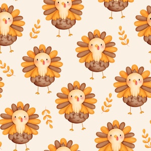 Thanksgiving Turkey Rafter Fabric By The Yard Fall Autumn Harvest Custom