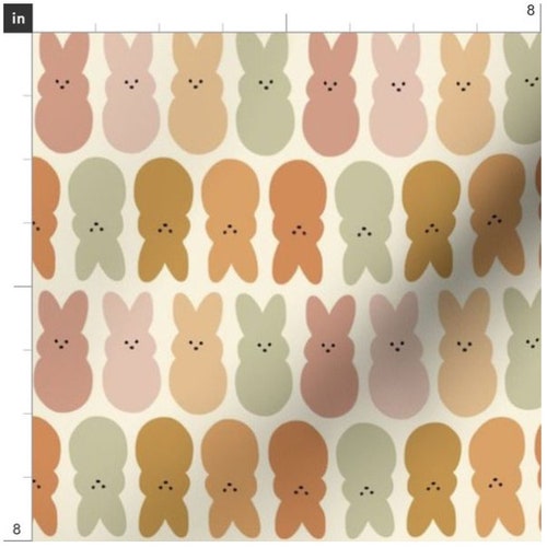 Rainbow Bunnies Fabric by the Yard Easter Bunnies Rabbits Etsy