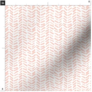 Painted Chevron in Blush Fabric By The Yard | Boho | Chevron | Nursery Fabric | Pink Chevron | Made To Order Fabric | Organic