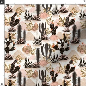TINY Home On The Range Cactus Fabric By The Yard | Cactus Fabric | Cacti | Neutral Cactus | Print To Order Fabric