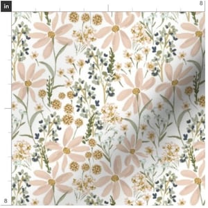 Daisy Dreams Fabric By The Yard | Floral Fabric | Blossom Fabric | Pink Flowers | Daisies | Made To Order | Organic