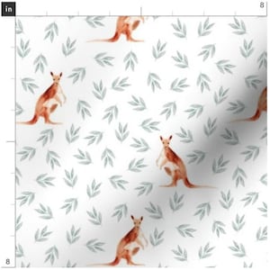 Australian Kangaroo Fabric: Marsupial Aussie Animal Print