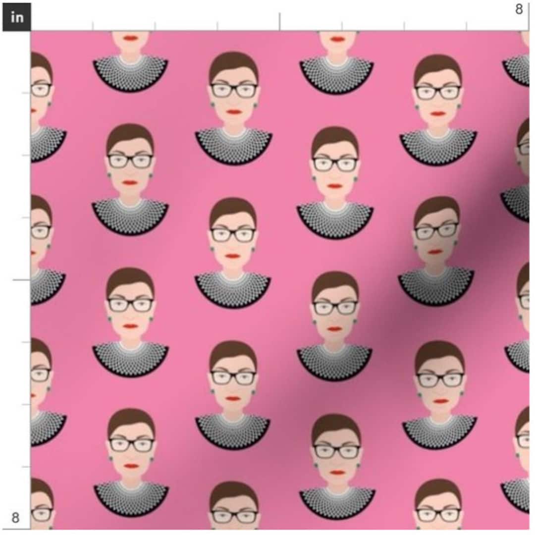 RBG Bust Hot Pink Fabric I Dissent Rbg's Dissent Collar Ruth Bader
