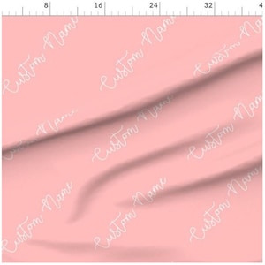 Custom Name Fabric | Script Name | Personalized Print | Made To Order Fabric By The Yard | Organic