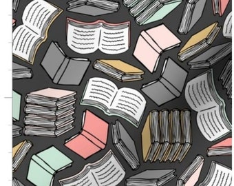 Tkanina So Many Books cięta na wymiar | Tkanina Back To School | Podręczniki | Biblioteka | Książki szkolne | Tkanina na zamówienie | Tkanina do druku na zamówienie
