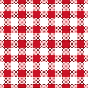 Red Gingham Fabric By The Yard | Summer | Picnic Tablecloth | Red and White Check |  Made To Order | Organic Dye