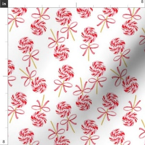 Peppermint Lollipops Full | Christmas Fabric By The Yard | Holiday Candy Fabric | Christmas Candy Fabric | Print To Order