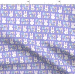 Happy Easter Fabric By The Yard Easter Bunnies Rabbits Easter Fabric Pastel Spring Made To Order image 2