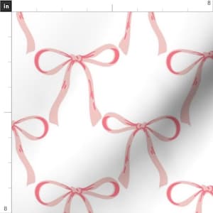 Sweet Pink Bows Fabric By The Yard | Baby Girl Sewing | Coquette | Pink Nursery Fabric | Bow Print for Quilting & Crafts | Print To Order
