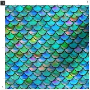 Irridescent Scales Fabric By The Yard | Mermaid | Fish | Ocean Fabric | Sea Animals Fabric | Made To Order  | Organic