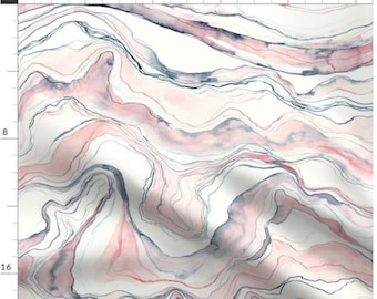 Aquarell Marmor Stoff Meterware | Marmor Druck | Rosa | Lila | Grau | Kinderzimmer | Geometrische Stoff | Auf Bestellung | Bio