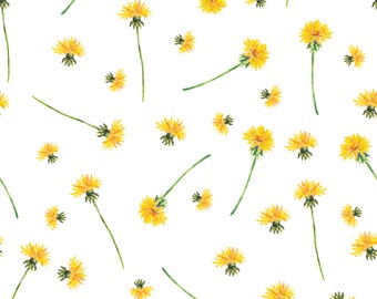 Dandelion Breeze Fabric By The Yard | Yellow Dandelions | Easter Fabric | Spring Florals | Spring | Yellow Flowers | Made To Order