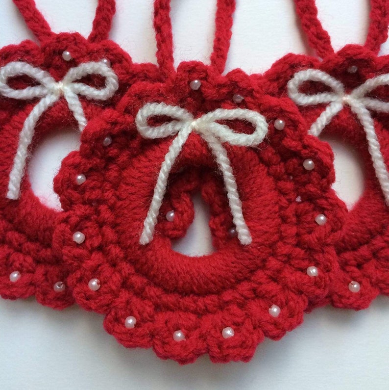 Crocheted Handmade Christmas Tree Decorations Mini Christmas Etsy UK