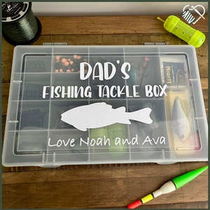 father days fishing gift box with tools CHEERZEER CUSTOMIZE Personalized Tackle Box, Dad Fishing Gifts for Father's Day, Dad and Son Fishing Partners for Life, Fishing For Dad, Fishing Tackle Box, Clear (jw-dy360) : Sports & With tasty snacks to keep him fueled Father's Day Candy Tackle Box