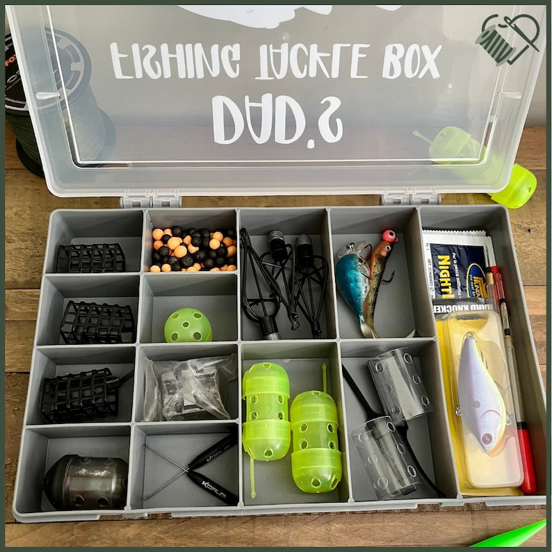 Personalised Fishing Tackle Box. Fathers Day Gift. Birthday Present for ...