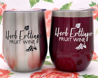 Herb Ertlinger fruktvin | Schitt’s resemugg, isolerad metallmugg med lock och sugrör, Moira Rose resemugg, rolig Schitts-present från Creek
