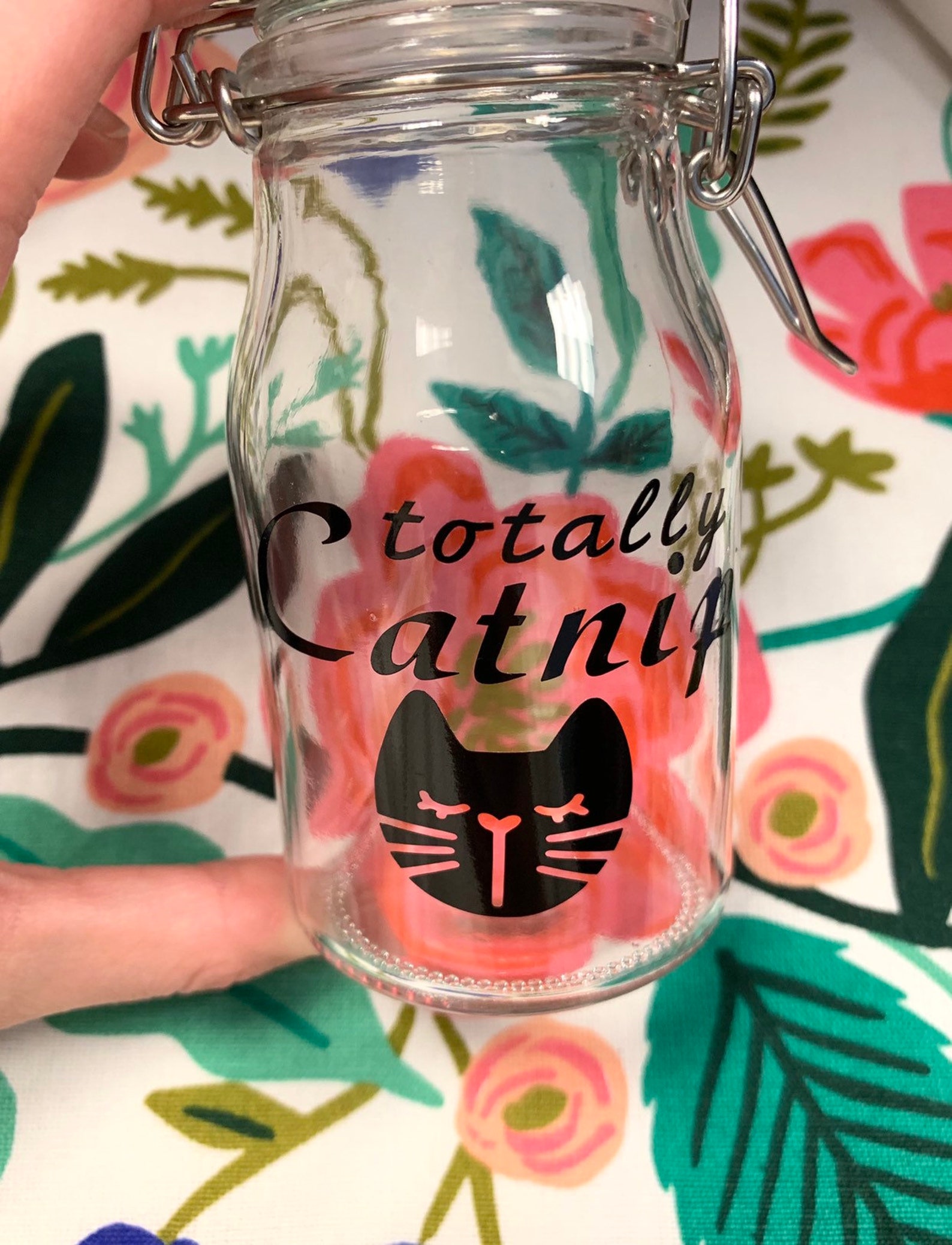 Totally Catnip Stash Jar Glass Cat Jar 5.4 or 8.5 oz Etsy