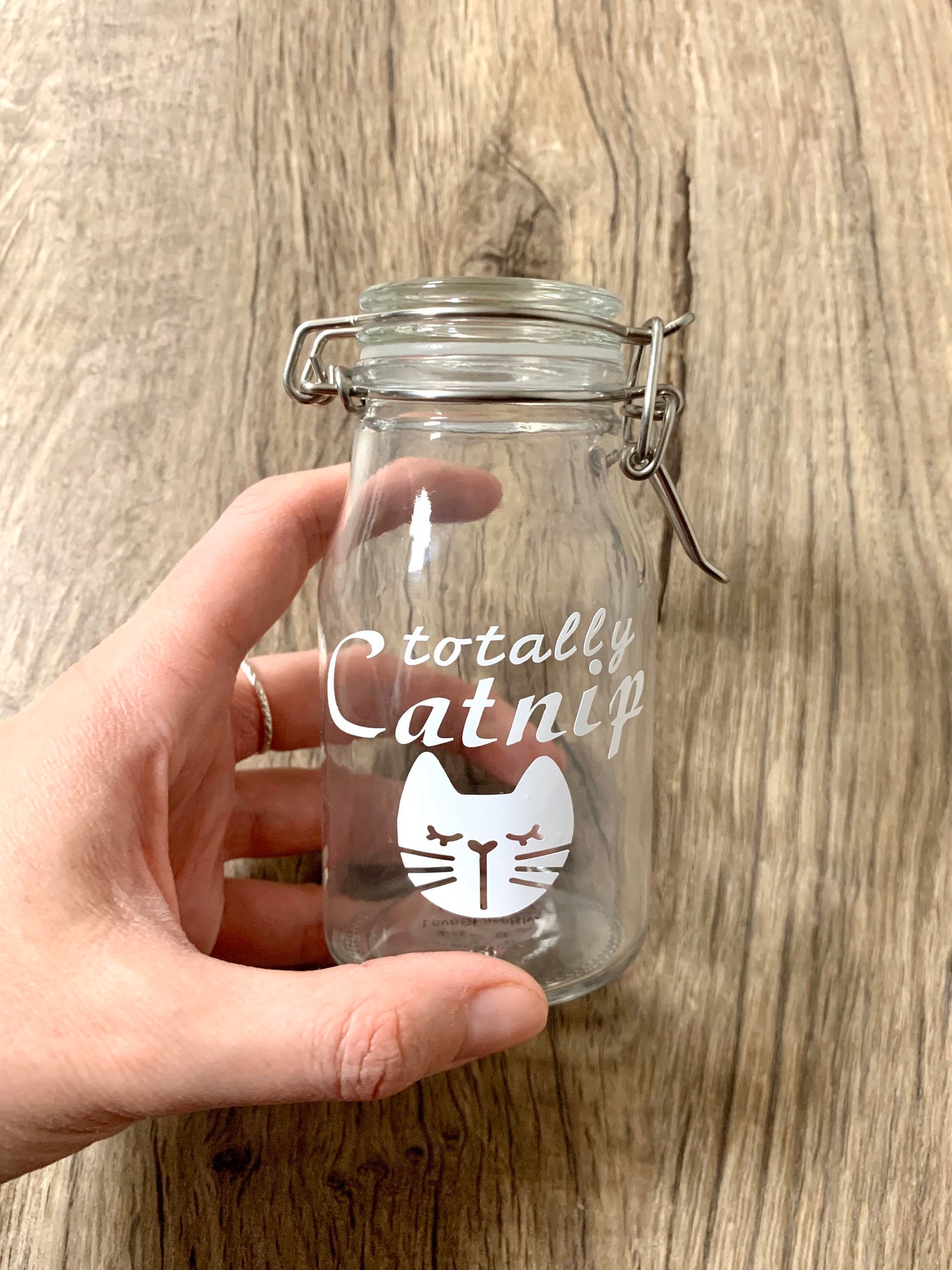 Totally Catnip Stash Jar Glass Cat Jar 5.4 or 8.5 oz Etsy
